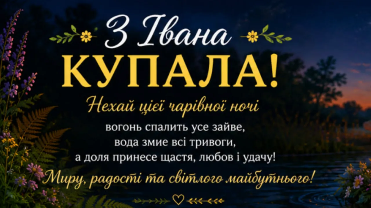 Ніч Івана Купала 2026: що за свято і як привітати