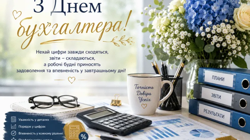 День бухгалтера та аудитора 16 липня 2026: привітання, традиції та листівки