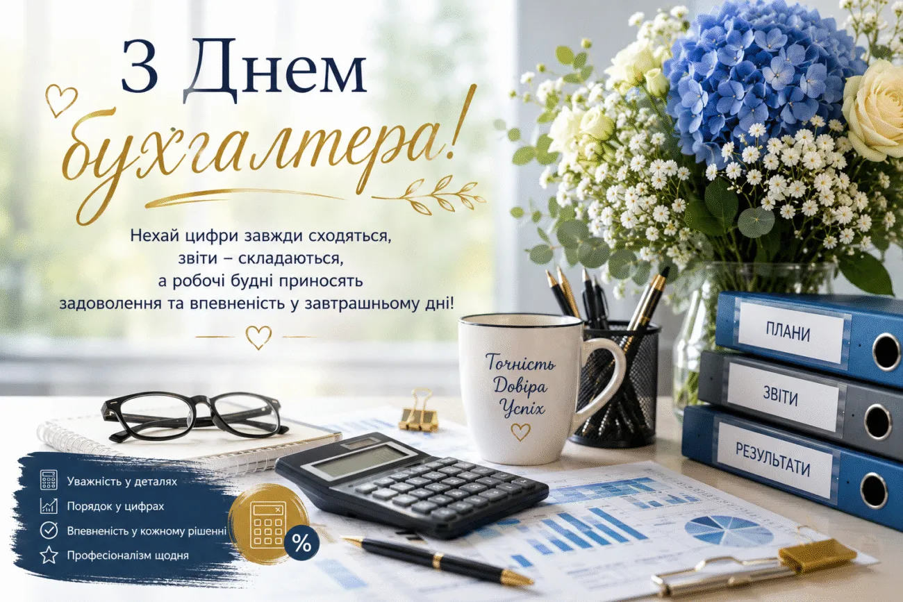 День бухгалтера та аудитора 16 липня 2026: привітання, традиції та листівки