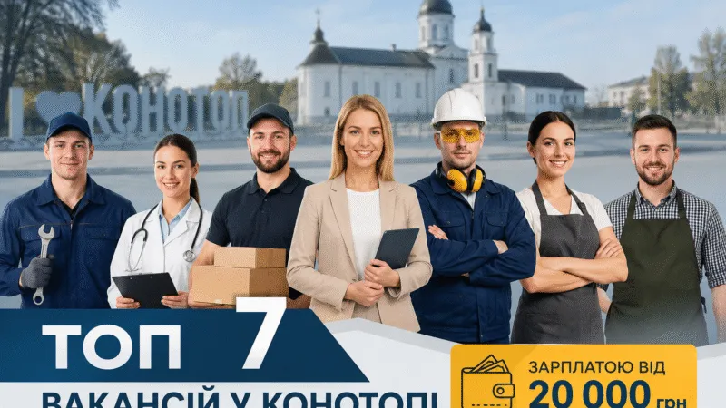 Робота у Конотопі: топ-7 вакансій із зарплатою від 20 000 грн