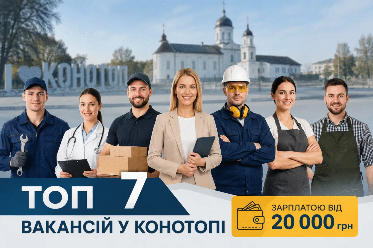 Робота у Конотопі: топ-7 вакансій із зарплатою від 20 000 грн