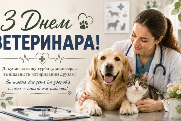 День ветеринара 2026: теплі привітання від власників хвостатих та красиві листівки