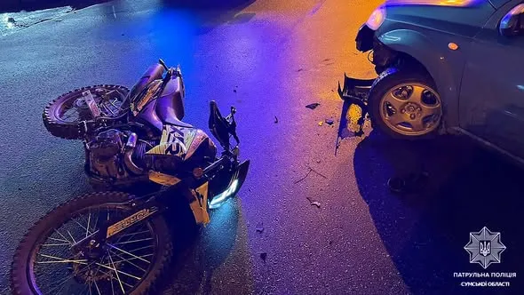 В Сумах зіткнулися легковик і мотоцикл на вулиці Холодноярської бригади